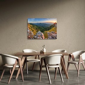 Sklenený obraz - Horská krajina (70x50 cm)