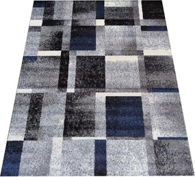 DY Sivo-modrý koberec s geometrickým vzorom Otto 09 Rozmer: 80x150 cm