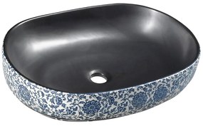 Čierne/modré keramické umývadlo 60x40 cm Priori – Sapho