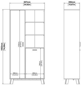 Biela/v prírodnej farbe knižnica v dekore duba 89x188x40 cm Ikast – Tvilum