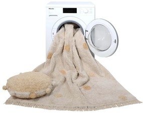 Okrovožltý krémový prateľný ručne tkaný bavlnený detský koberec 120x160 cm Hippy Dots Honey – Lorena Canals