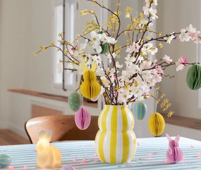 Prívesky v tvare veľkonočného vajca, 12 ks, prúžky