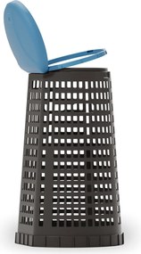 Plastový odpadkový kôš na 120 l vrecia, čierny, modré veko