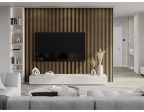 Mexen Lam-F, akustické stenové lamely 275 × 30 cm, plstený podklad 8 mm, technická dyha, orech prírodný, S105-275307-3015-016