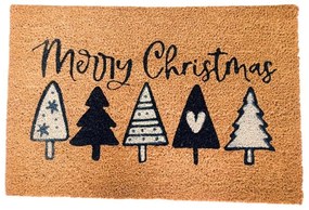 Home Elements Kokosová rohožka Merry Christmas Stromčeky, 40 x 60 cm