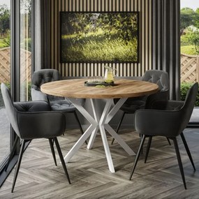 Okrúhly rozkladací jedálensky stôl MARION 120-196cm dub artisan Farba nôh: Čierna