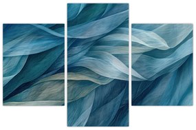 Obraz - Modrobiele vlnky (90x60 cm)