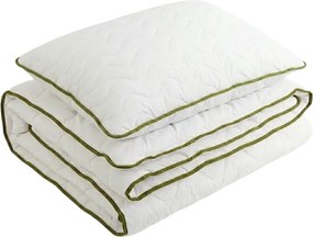 Celoročný paplón prešívaný 140x200 cm s vankúšom STELLA ALOE VERA 70x90 cm, biely