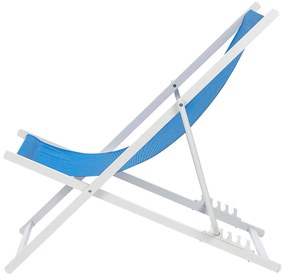 Skladacia plážová stolička modrá/biela LOCRI II Beliani
