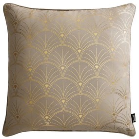 Dekoračná obliečka na vankúš v béžovej farbe s elegantným zlatým detailom