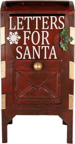 Červená kovová dekoračná schránka Letters for Santa - 27*21*53 cm