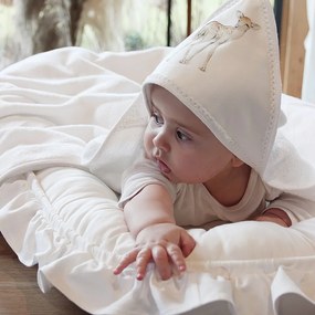 Novorodenecká osuška s kapucňou biela 80x80cm