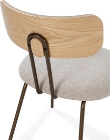 Béžová/v prírodnej farbe čalúnená jedálenská stolička Olimpia – MOME