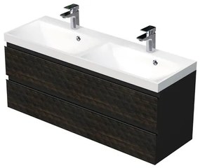 Kúpeľňová skrinka s umývadlom SAT Cube Way 120x47,5x40 cm hnedá mat CUBE3D1202ZH