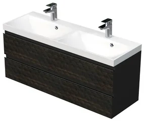 Kúpeľňová skrinka s umývadlom SAT Cube Way 120x47,5x40 cm hnedá mat CUBE3D1202ZH
