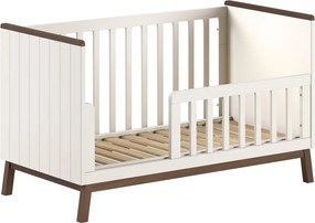 Béžová postieľka z borovicového dreva s odnímateľným bokom/s nastaviteľnou výškou 70x140 cm Sezane – Vipack