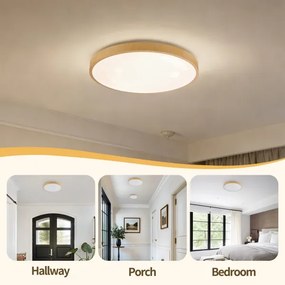 Brilagi-LED Stmievateľné svietidlo GLASS POOL DOUBLE LED/48W/230V 40 cm drevený dekor+DO