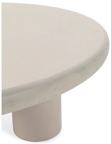 Krémovobiely okrúhly konferenčný stolík v dekore kameňa ø 80 cm Iriel – MOME