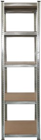 Kovový regál BestBerg BBMS-30 / 120 x 180 x 45 cm / 5 políc / strieborná/hnedá