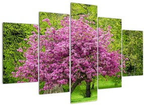 Obraz rozkvitnutého stromu na lúke (150x105 cm)