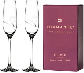 Diamante poháre na šampanské Romance s kamienkami Swarovski 200ml 2KS