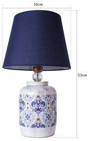 Stolná lampa RAMZES 1xE27/40W/230V modrá/biela