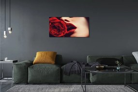 Obraz canvas Rose žena v ústach 125x50 cm