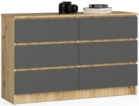 Komoda Kapil  (dub artisan + sivá). Akcia -16%. Vlastná spoľahlivá doprava až k Vám domov. 1069920
