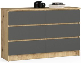 Komoda Kapil  (dub artisan + sivá). Akcia -22%. Vlastná spoľahlivá doprava až k Vám domov. 1069920