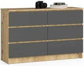 Komoda Kapil  (dub artisan + sivá). Akcia -22%. Vlastná spoľahlivá doprava až k Vám domov. 1069920