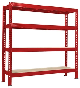 Trestles Nekonečný priemyselný regál 2200x2200x600, 4 police Farba: oranžová a modrá