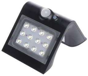 Exteriérové solárne nástenné LED svietidlo Butterfly, 1x LED 1,5w, čierna, pohybový senzor