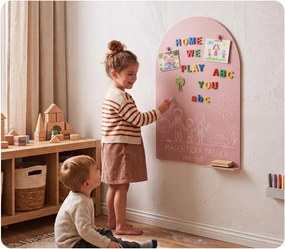 Samolepiaca magnetická fólia na stenu v tvare oblúka 100 × 80 cm - béžová