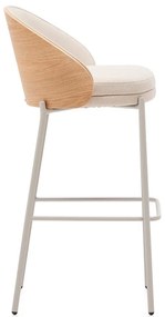 Béžová/vo svetloprírodnej farbe barová stolička (výška sedadla 77 cm) Eamy – Kave Home