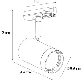 Moderný reflektor Gunmetal pre 1-fázový koľajnicový systém - Iconic Jeana