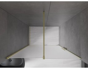 Mexen Velar, posuvné sprchové dvere do otvoru 130 cm, 8mm sklo námraza, zlatá matná, 871-130-000-31-55