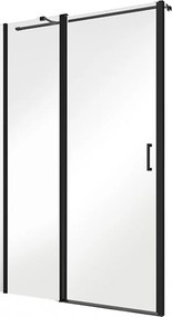 Besco Jednokrídlové sprchové dvere EXO-C BLACK 100x190 (110x190, 120x190) pre inštaláciu do niky - bez vaničky BESCO-Rozmery: šírka: 100