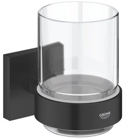 GROHE 410972430 - Čierny sklenený pohár s držiakom START CUBE