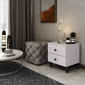 Noční stolek MOBI K-02 bílý/černý