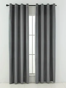 Zamatové zatemňovacie závesy Cesar sivé - 140 x 280 cm (2ks) - krúžky