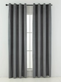 Zamatové zatemňovacie závesy Cesar sivé - 140 x 160 cm (2ks) - krúžky