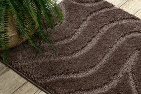 Sada kúpeľňových koberčekov SUPREME WAVES vlny, hnedá