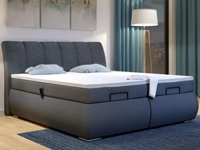 Posteľ boxspring s polohovaním Meryl 180x200 cm, antracitová látka