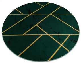 Koberec okrúhly EMERALD exkluzívne 1012 glamour, štýlový mramor, geometrický zelené / zlato Veľkosť: kruh 200 cm