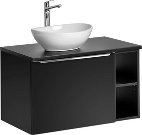 Comad Kúpeľňová skrinka s doskovým umývadlom set Santa Fe Black 80 čierna
