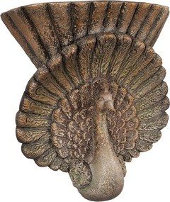 Planter 36x12x39 Cm Brown Ceramic Material Peacock - 36*12*39 cm