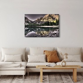 Obraz jazera v horách (90x60 cm)