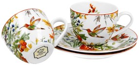 Porcelánová šálka s podšálkou Secret Garden 90 ml sada 2ks