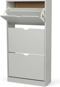 Skriňa na topánky s výklopnou dverou POINT Slim 3, svetlošedá