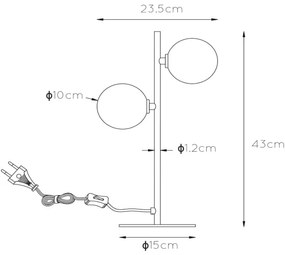 Lucide 45574/02/02 - Stolná lampa TYCHO 2xG9/28W/230V zlatá